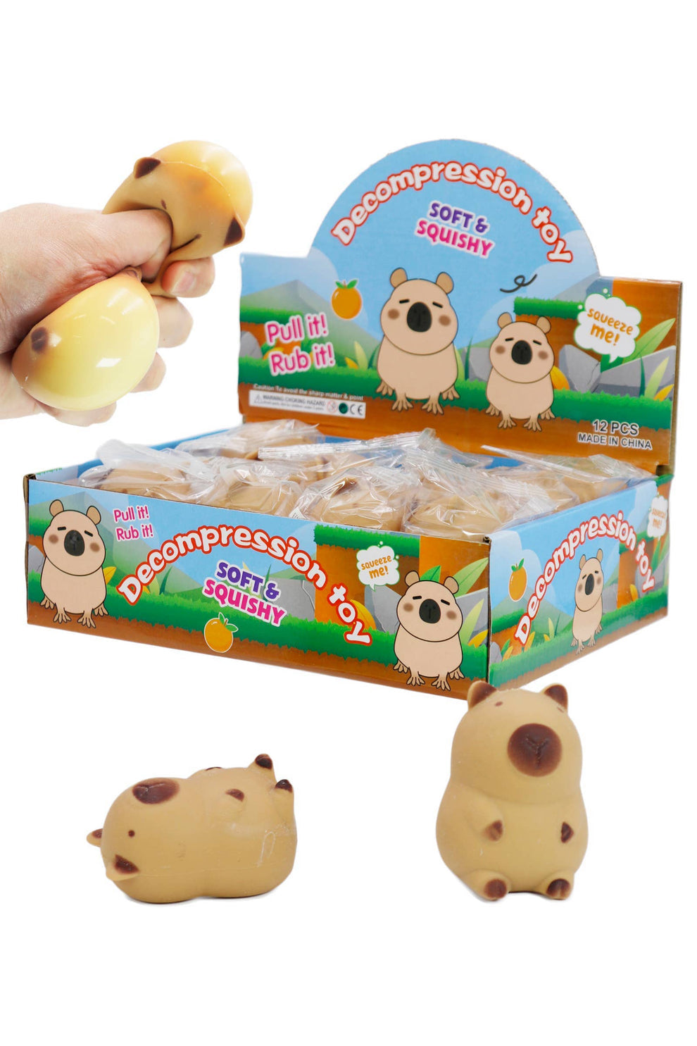 Capybara Squishy 9 cm-12Pc Box