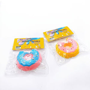 Large Squishy Bitten Doughnut Pinchy Toys - Box of 12 Pieces