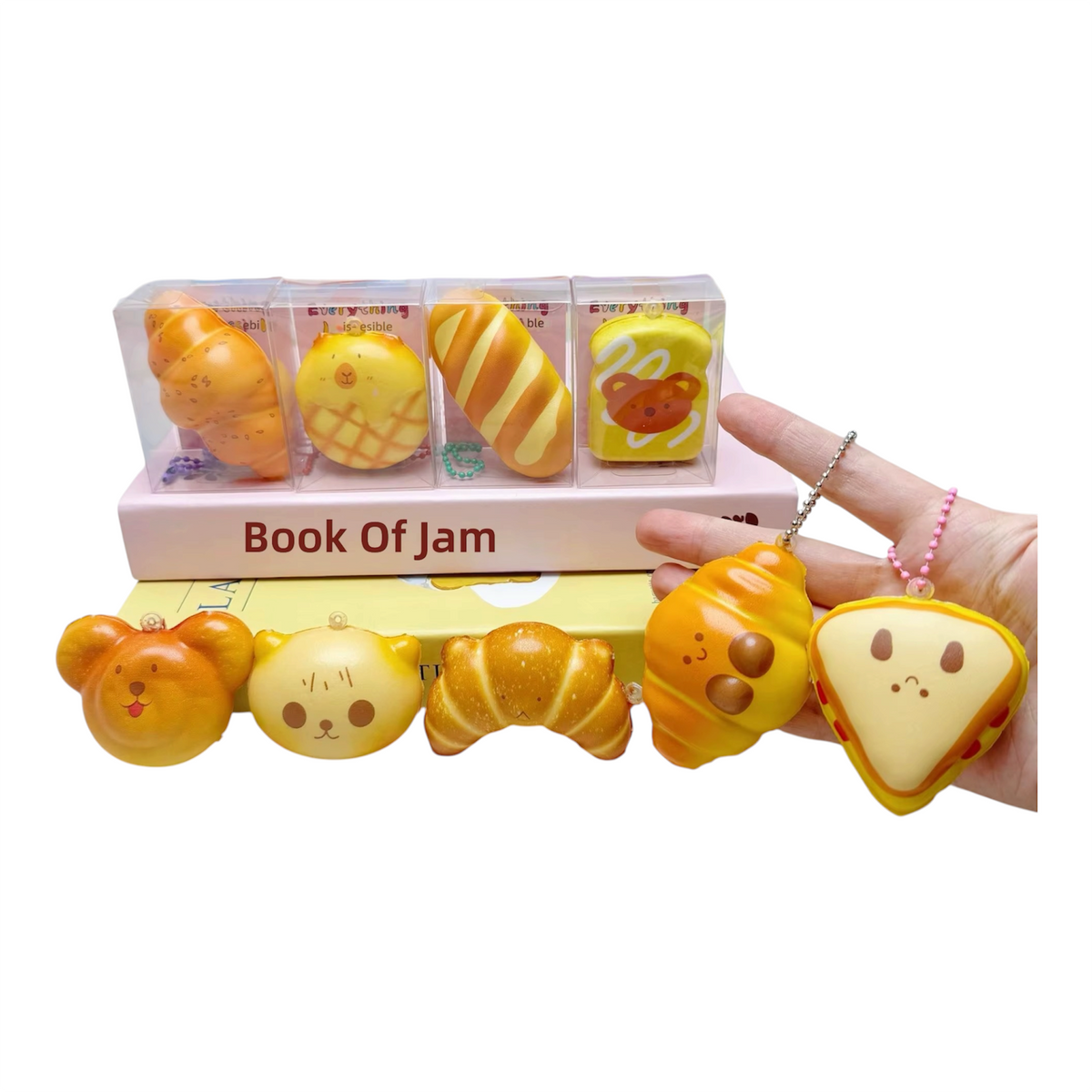 Mini Slow Rise Bread Pendant Set – 4cm | 12-Piece Display Box