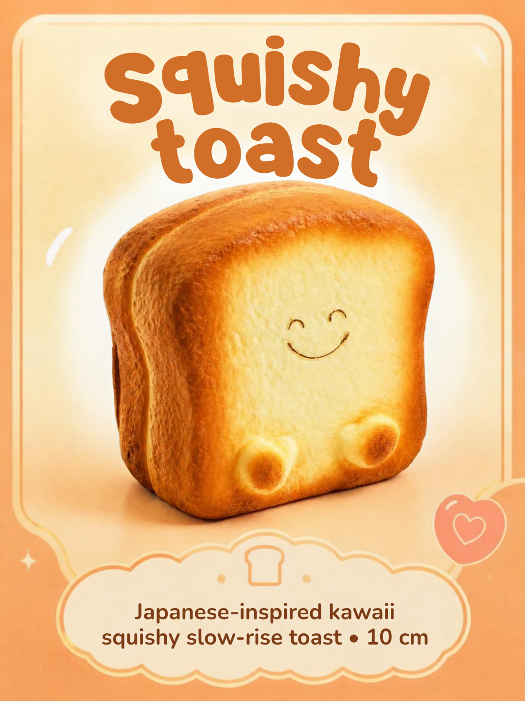 JAPANESE-INSPIRED KAWAII SQUISHY SLOW RISE TOAST – 10cm
