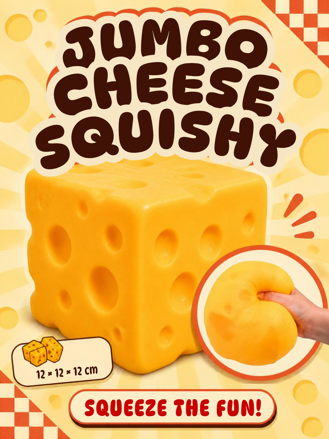JUMBO SQUISHY CHEESE -12cm/Pc
