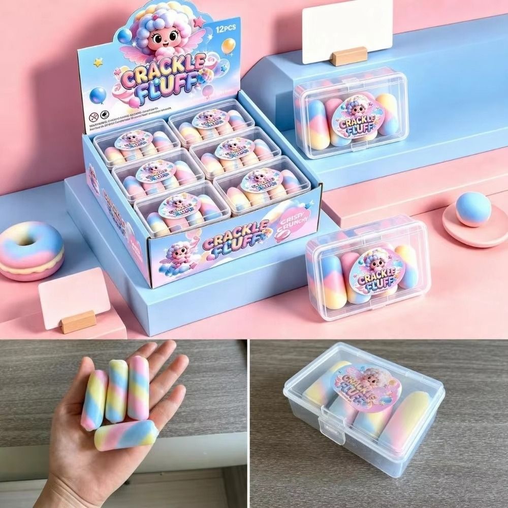CRACKLE FLUFF MARSHMALLOW SQUISHY TOYS  | 12-Piece Display Box
