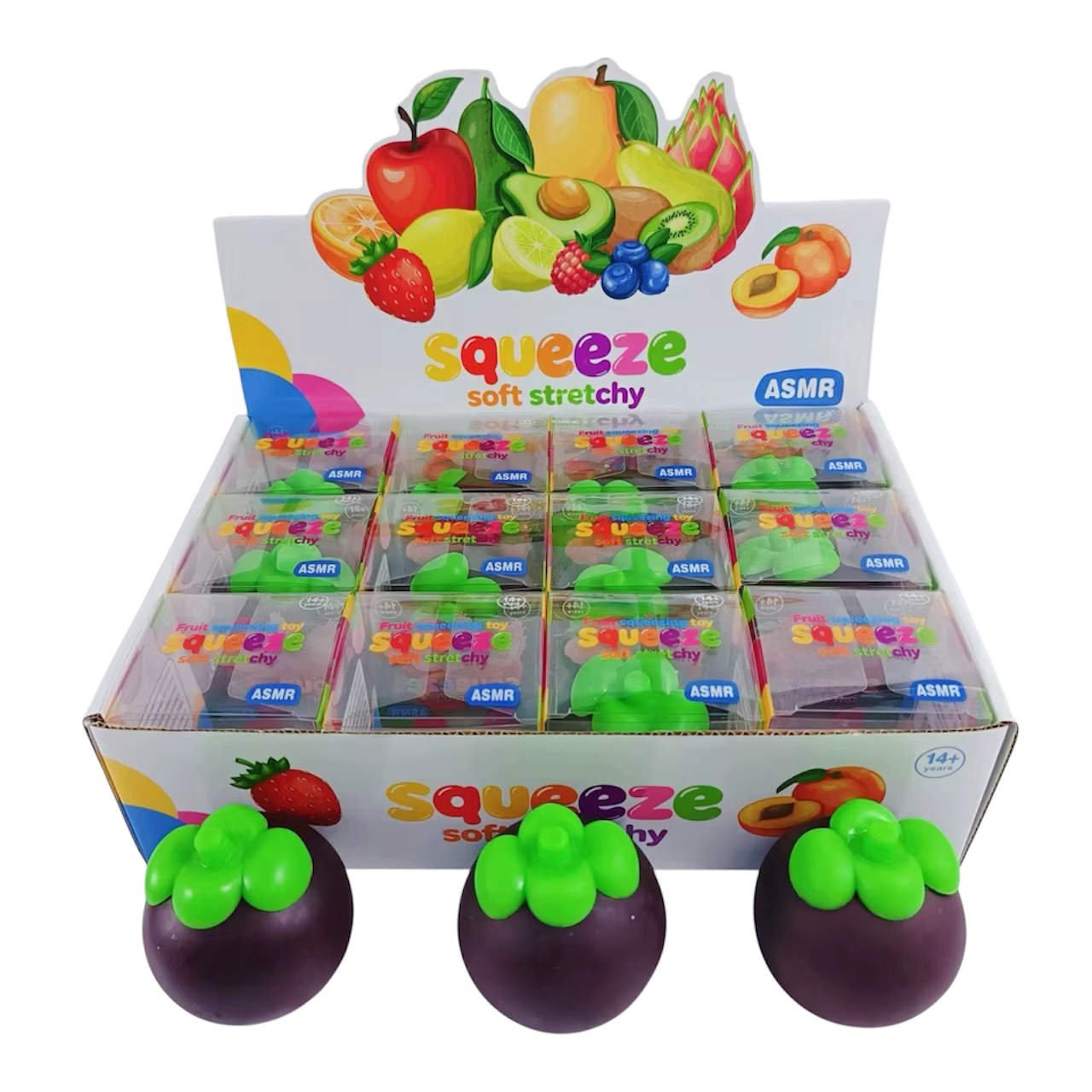 PURPLE MANGOSTEEN CRUNCHY SQUISHY TOY |12pcs per Box
