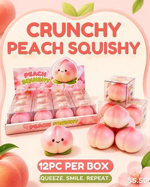 PEACH CRUNCHY SQUISHY TOY |12pcs per Box 7Cm