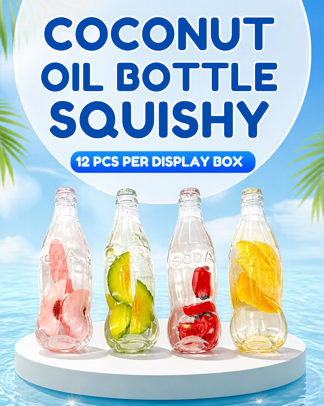 Coconut oil Fruit Bottle | 12-Piece  13cm In box+Display Box