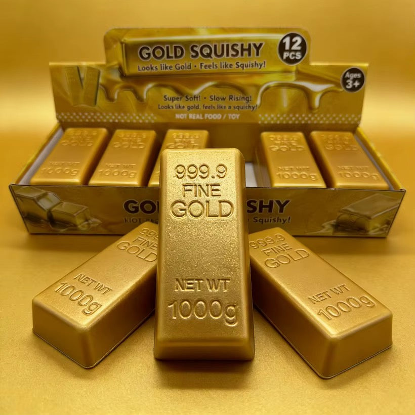 GOLD BAR SQUISHY 14cm | 12pc Per Display