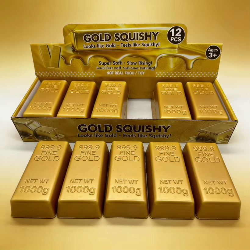 GOLD BAR SQUISHY 14cm | 12pc Per Display