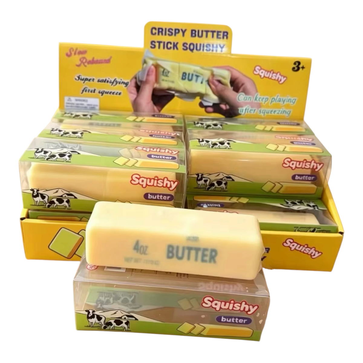 CRACKLE WAX  Butter SQUISHY TOYS  | 12-Piece Display Box