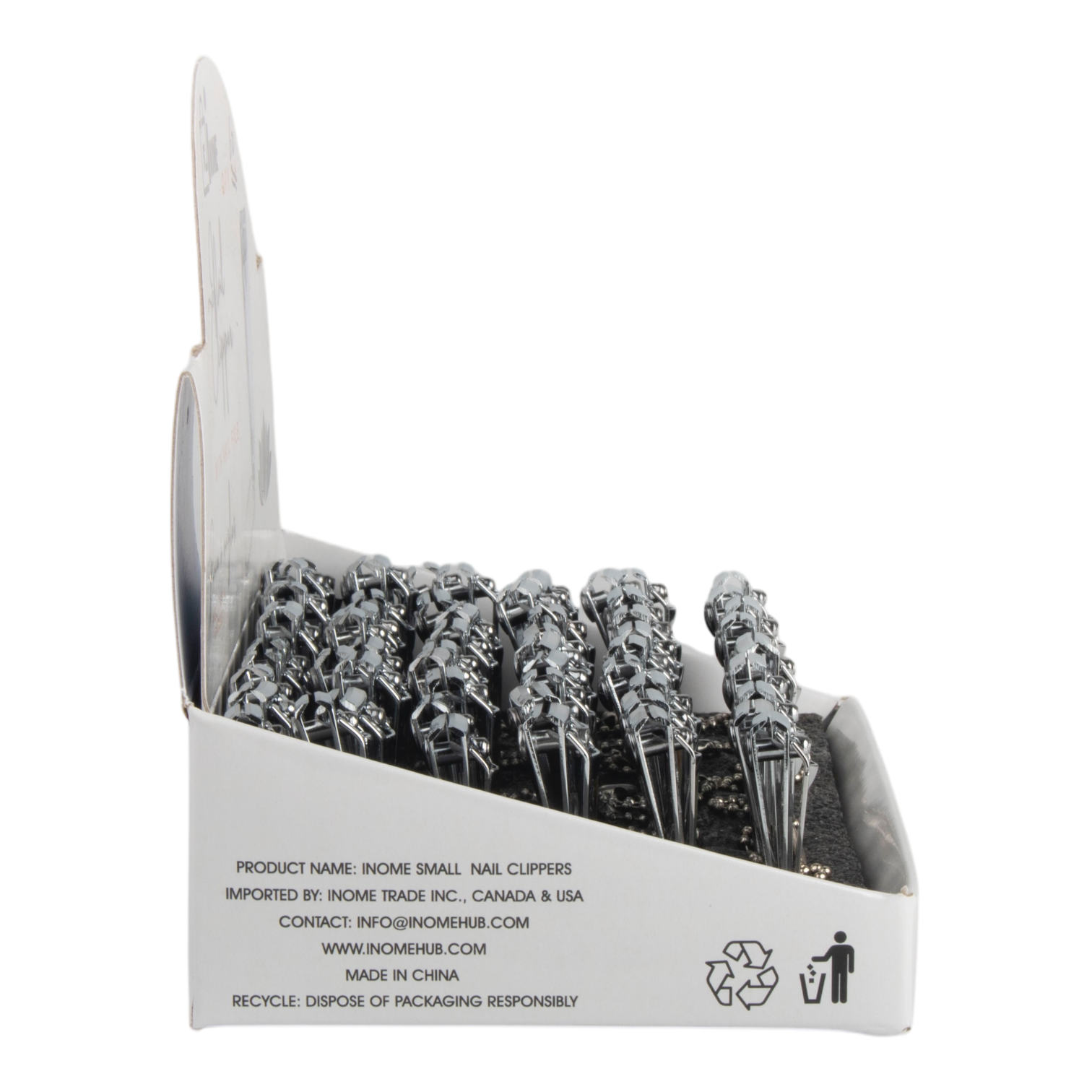 60 Piece Small Nail Clippers with File Counter Display