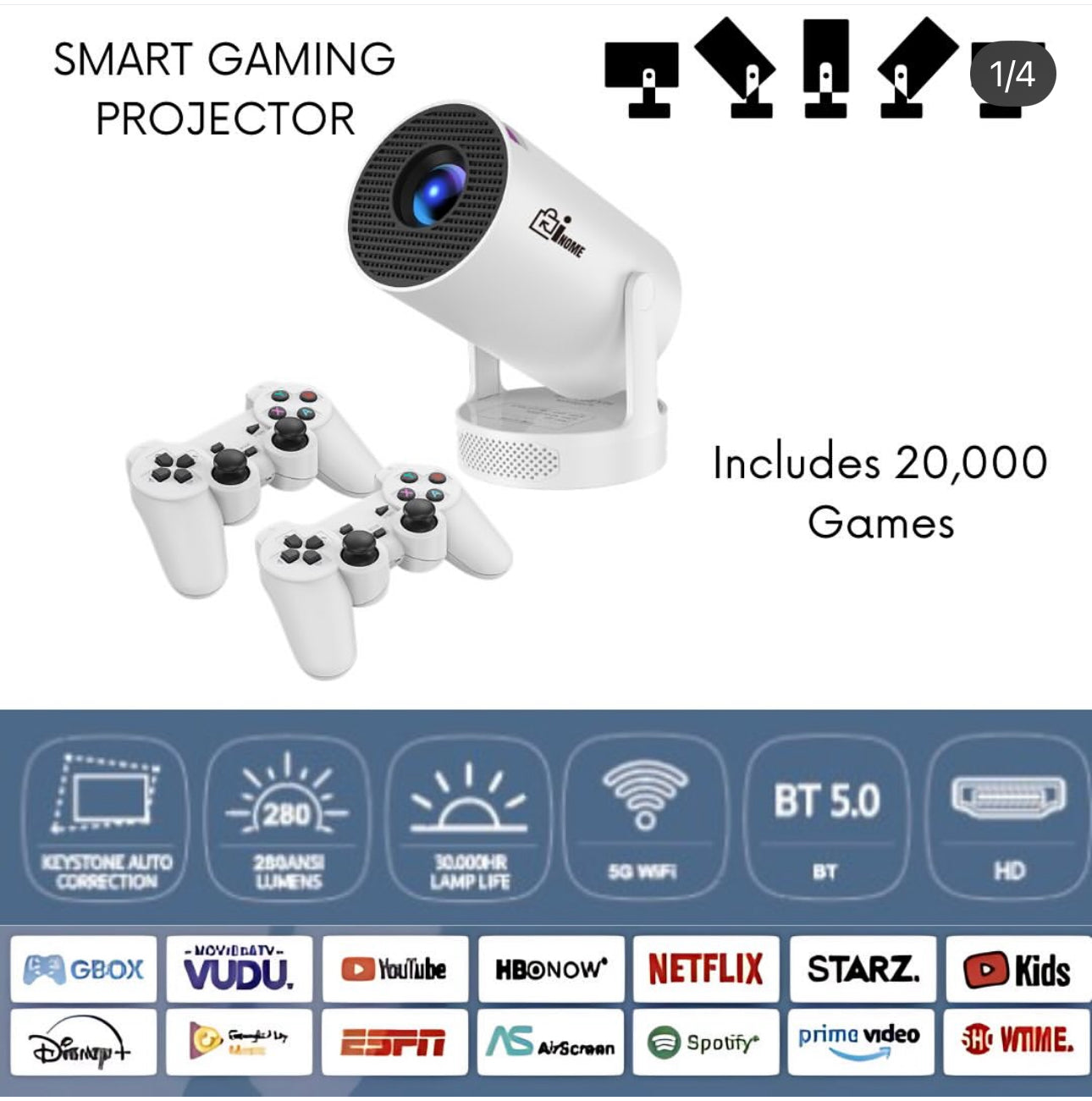 Smart Dual-System Gaming Projector