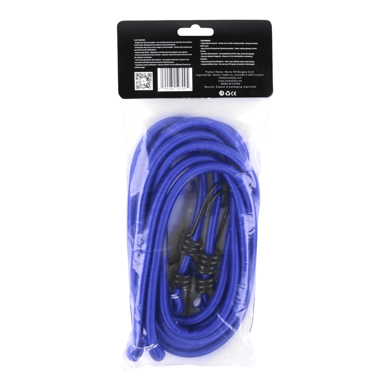 Heavy-Duty 5ft Bungee Cords (2 Cords Per Bag) - Pack of 3