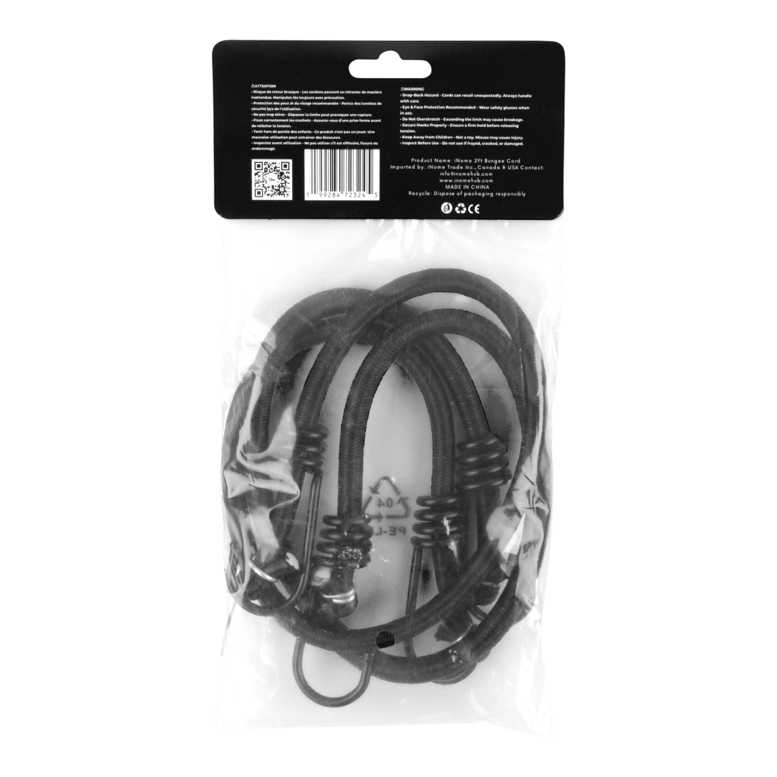 Heavy-Duty 5ft Bungee Cords (2 Cords Per Bag) - Pack of 3