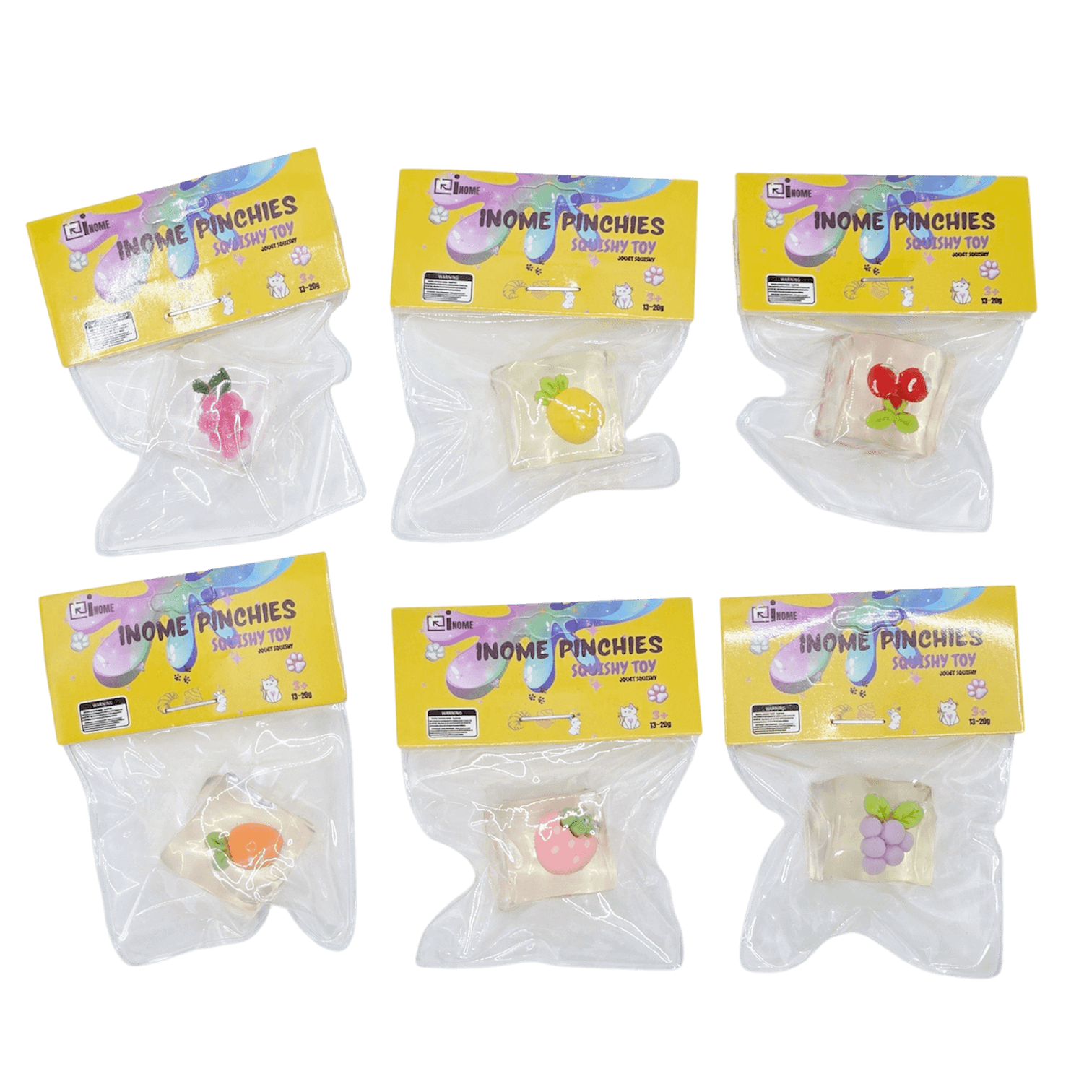 Small Squishy Toys - Box of 60 Assorted Pieces