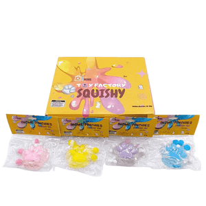 Medium Squishy Sequin Transparent Cat Paw - Box of 16 Pieces