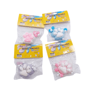 Medium Squishy Flocked Cat Paw - Box of 16 Pieces