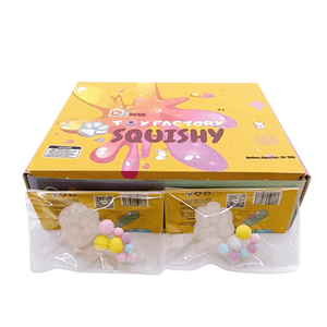 Medium Squishy 4cm Transparent Cat Paw - Box of 16 Pieces