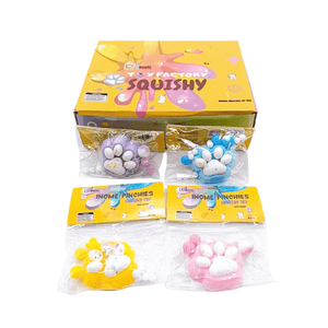 Medium Squishy Sequin Cat Paw - Box of 16 Pieces