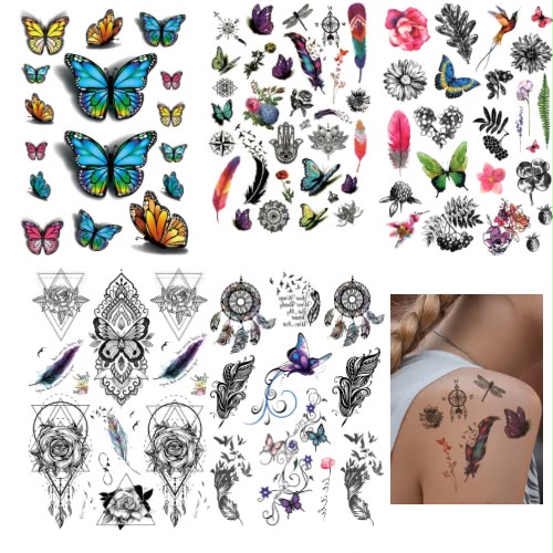 15 Piece Temporary Tattoo Refill package – Half Arm Designs